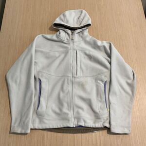 The North Face Windwall Fleece Hoodie Womens Medium Grey Full Zip Jacket